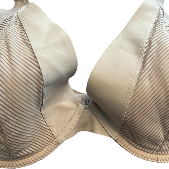 Third Love Shadow Stripe Plunge Bra Size 36D Nude Beige Underwire Support - Picture 2 of 10